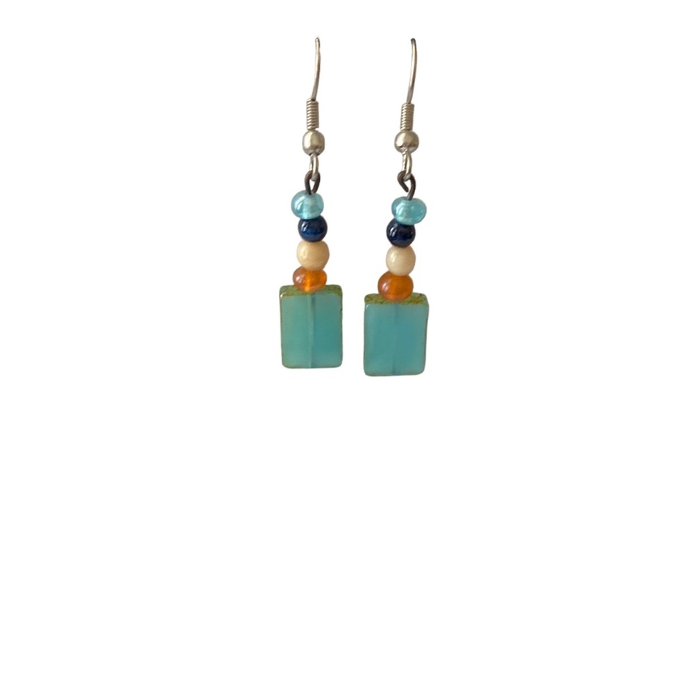 Earrings Hand Crafted Glass Acrylic NWOT